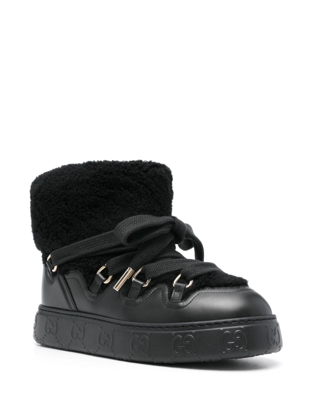 GUCCI Faux Shearling Ankle Boots