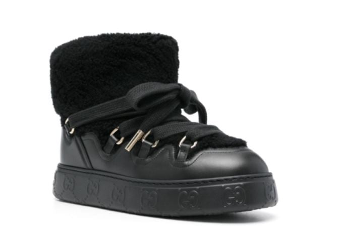 GUCCI Faux Shearling Ankle Boots