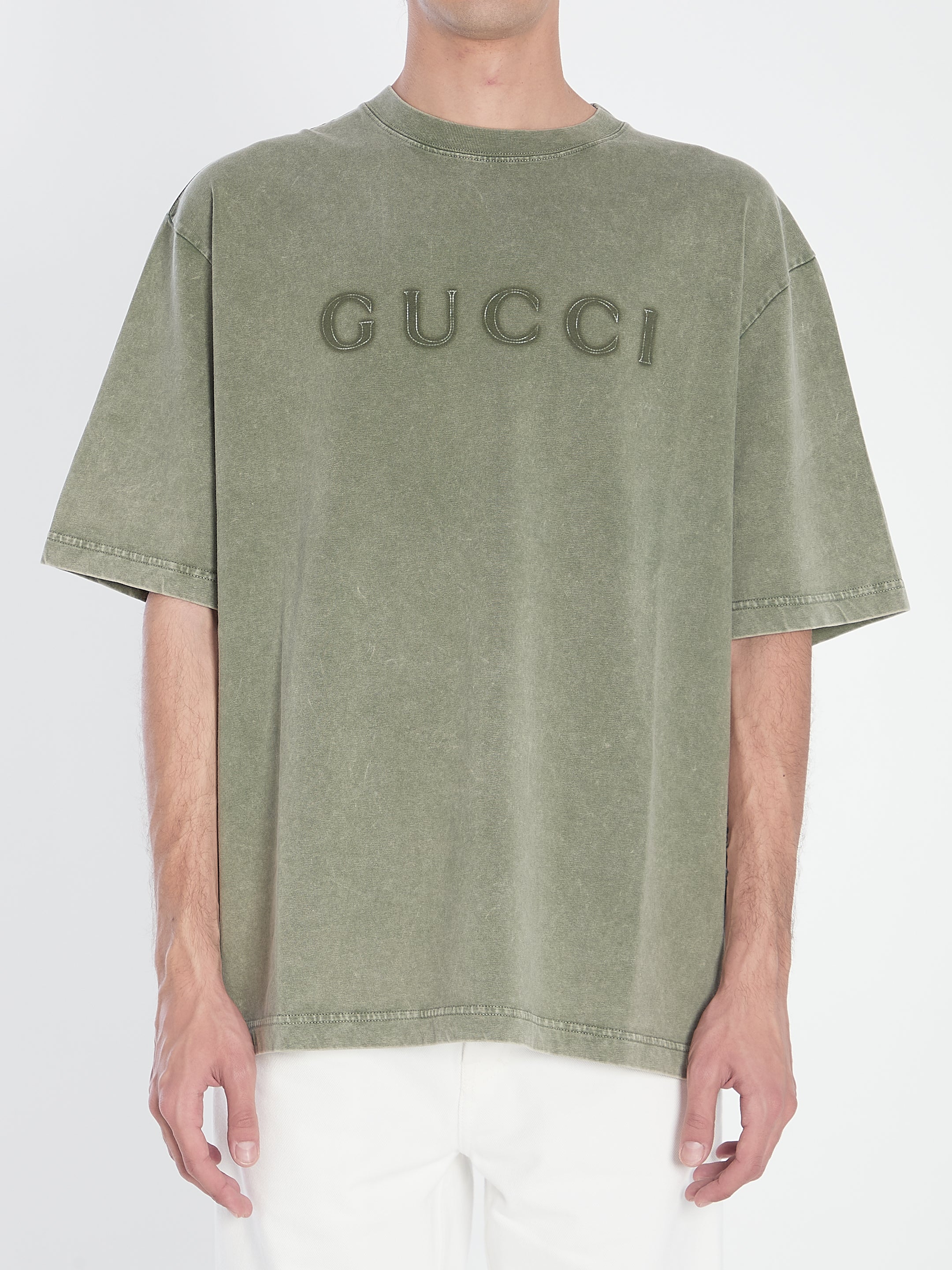 GUCCI Men's Embroidered Crewneck T-Shirt - Size L