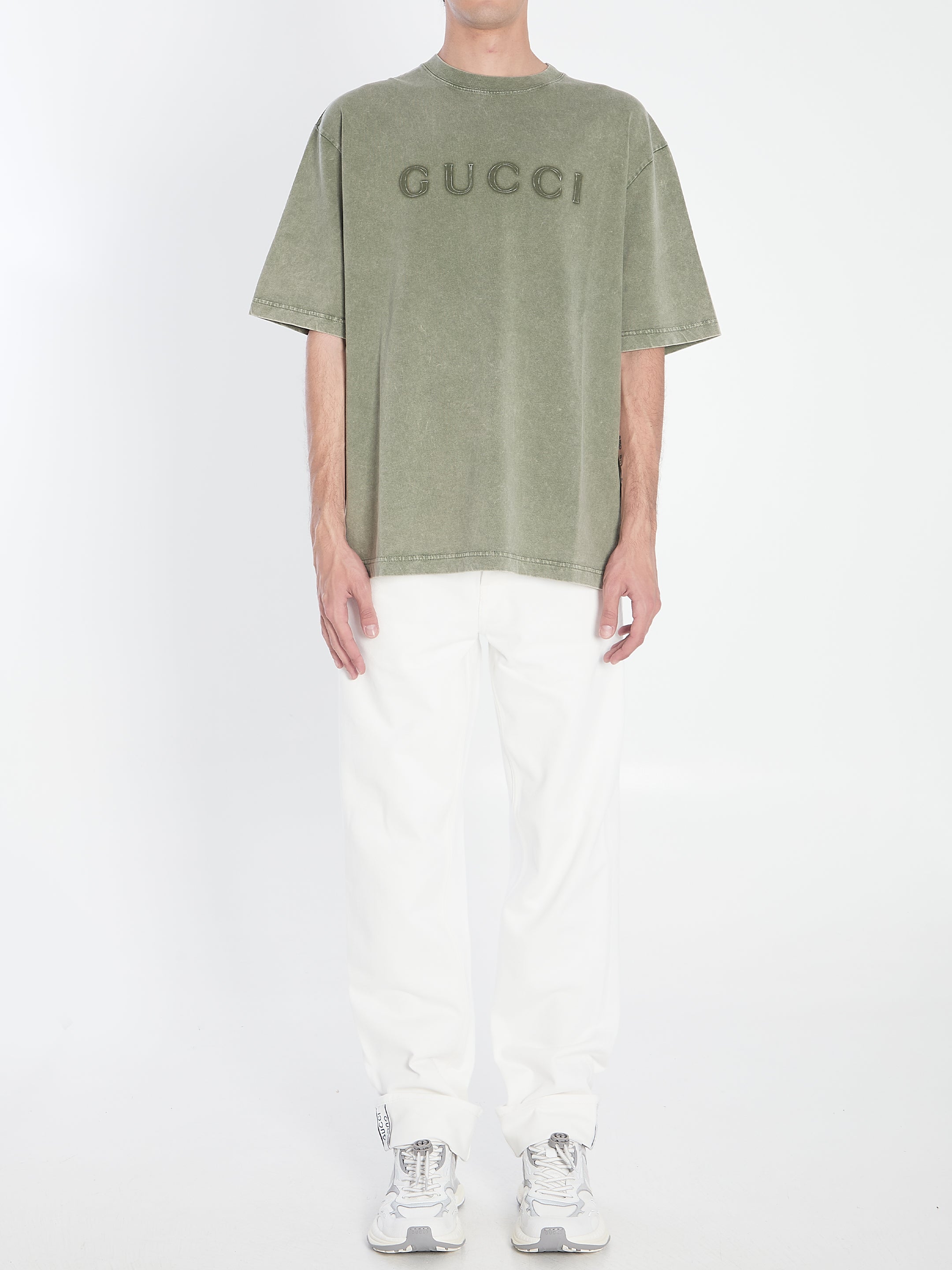 GUCCI Men's Embroidered Crewneck T-Shirt - Size L