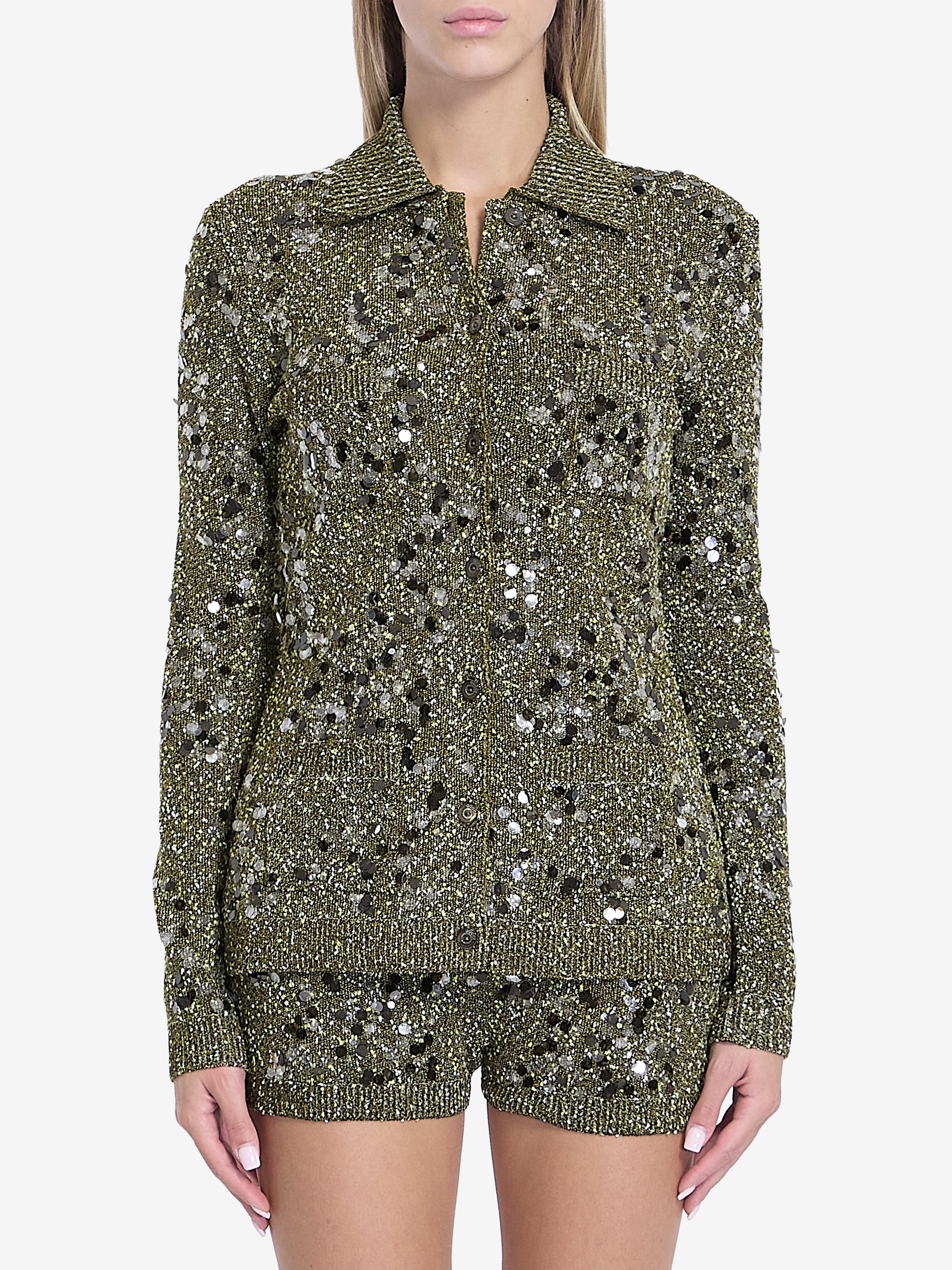 GUCCI Women's Fancy Fine V Long Sleeve Polo