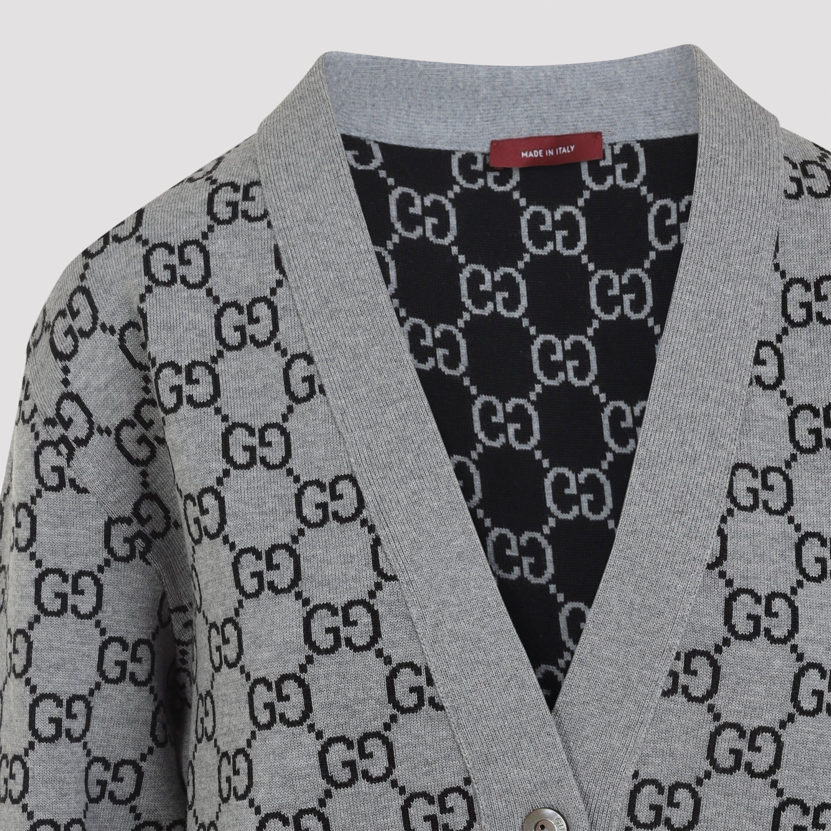 GUCCI Reversible GG Monogram Wool Cardigan