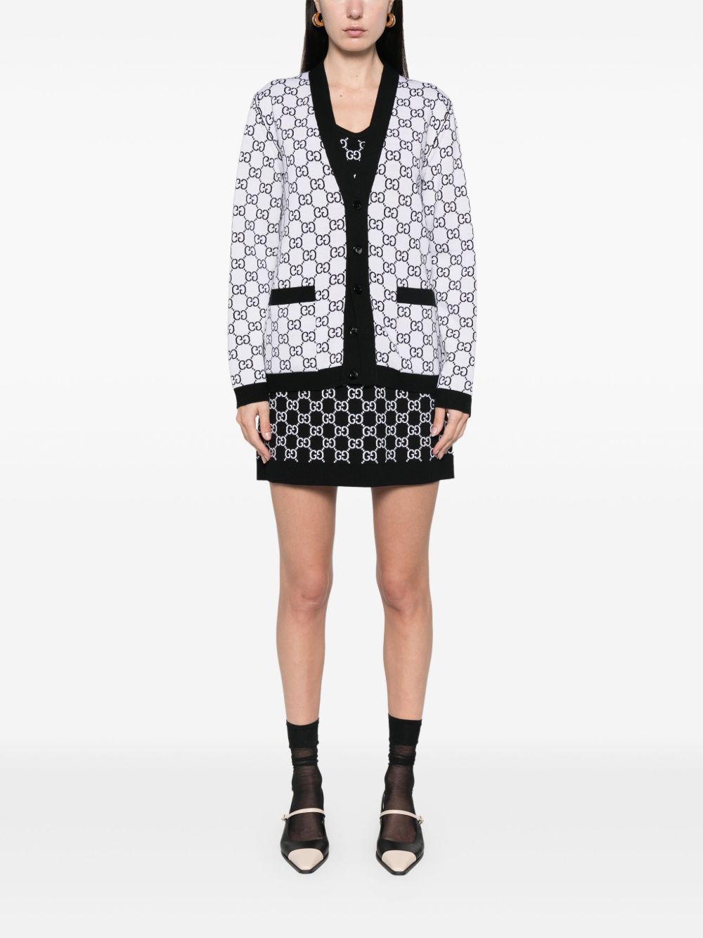 GUCCI Wool Cardigan with Plunging V-Neck and Button Front - SS25 Collection
