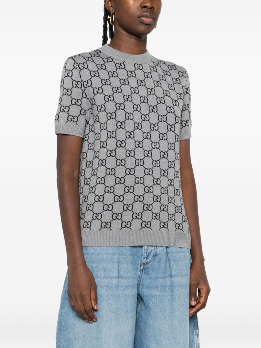 GUCCI GG-Patterned Short-Sleeve Tee for Women