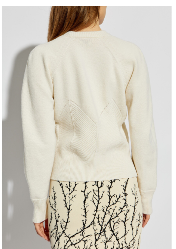 ALEXANDER MCQUEEN Geometric-Pattern Sweater with Asymmetric Hem and Oversized Arms