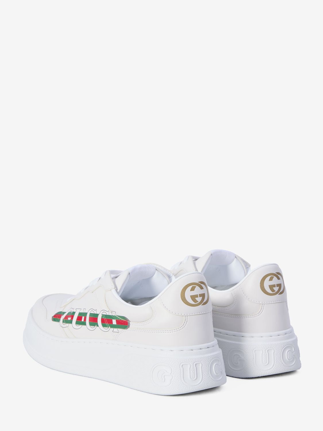 GUCCI Faux Leather Low-Top Sneakers with Chunky Sole