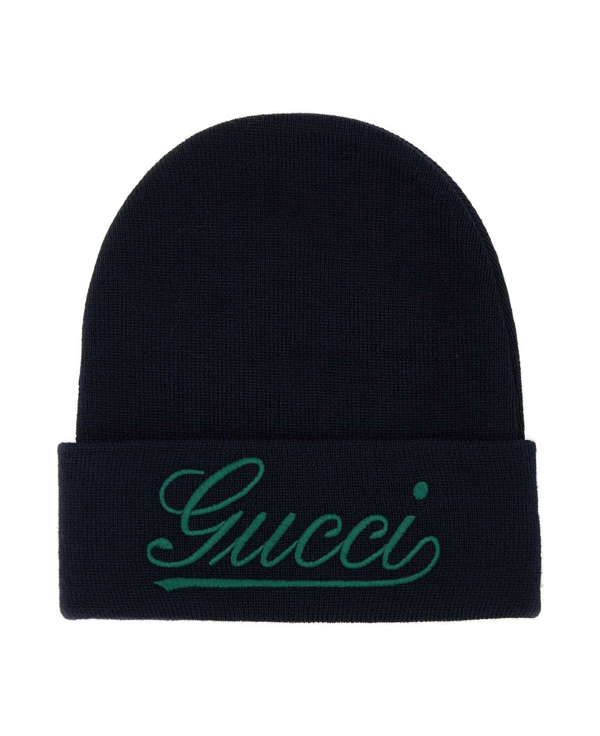 GUCCI Classic Embroidered Wool Hat for Men