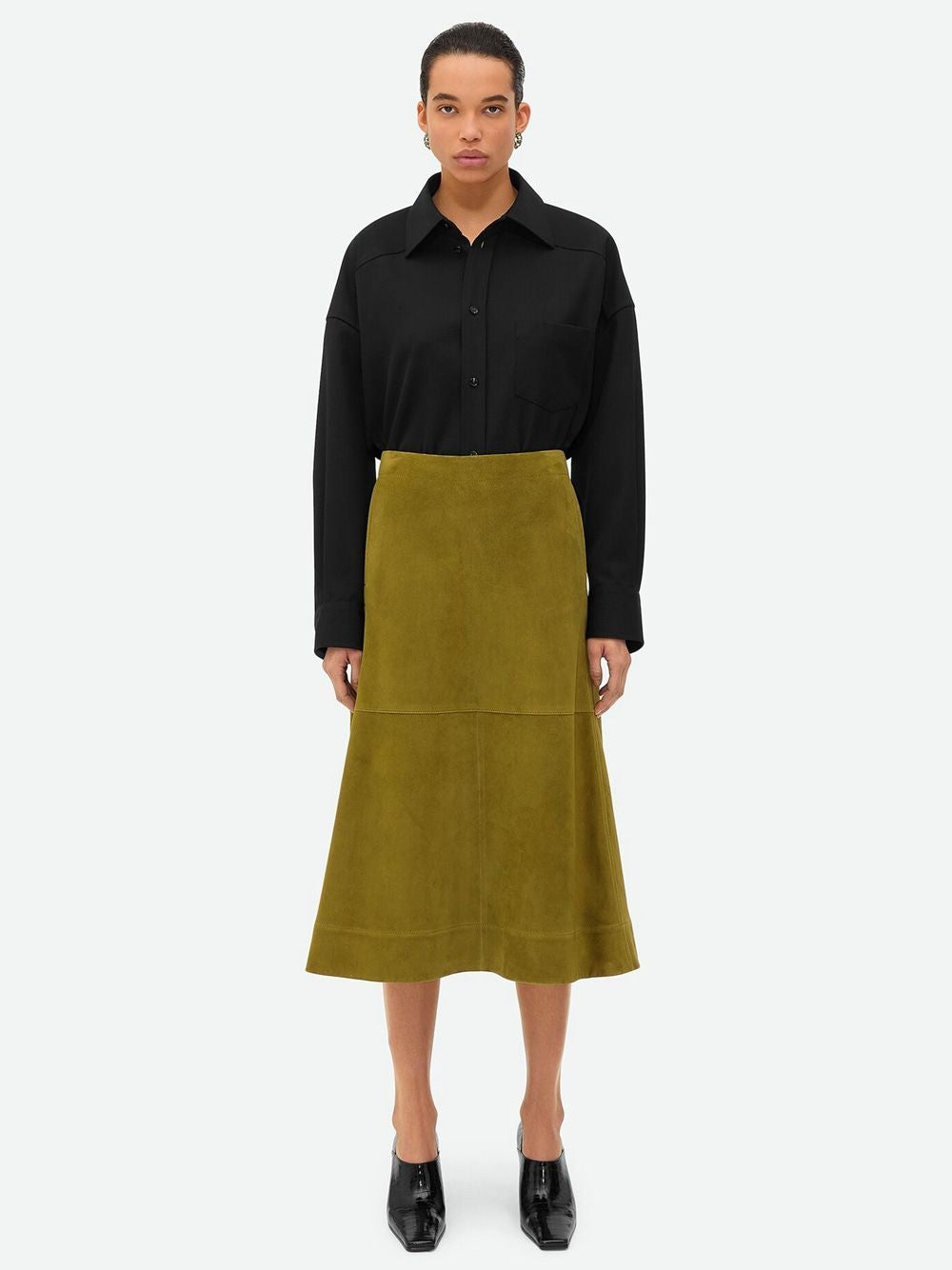 BOTTEGA VENETA Leather Midi Skirt