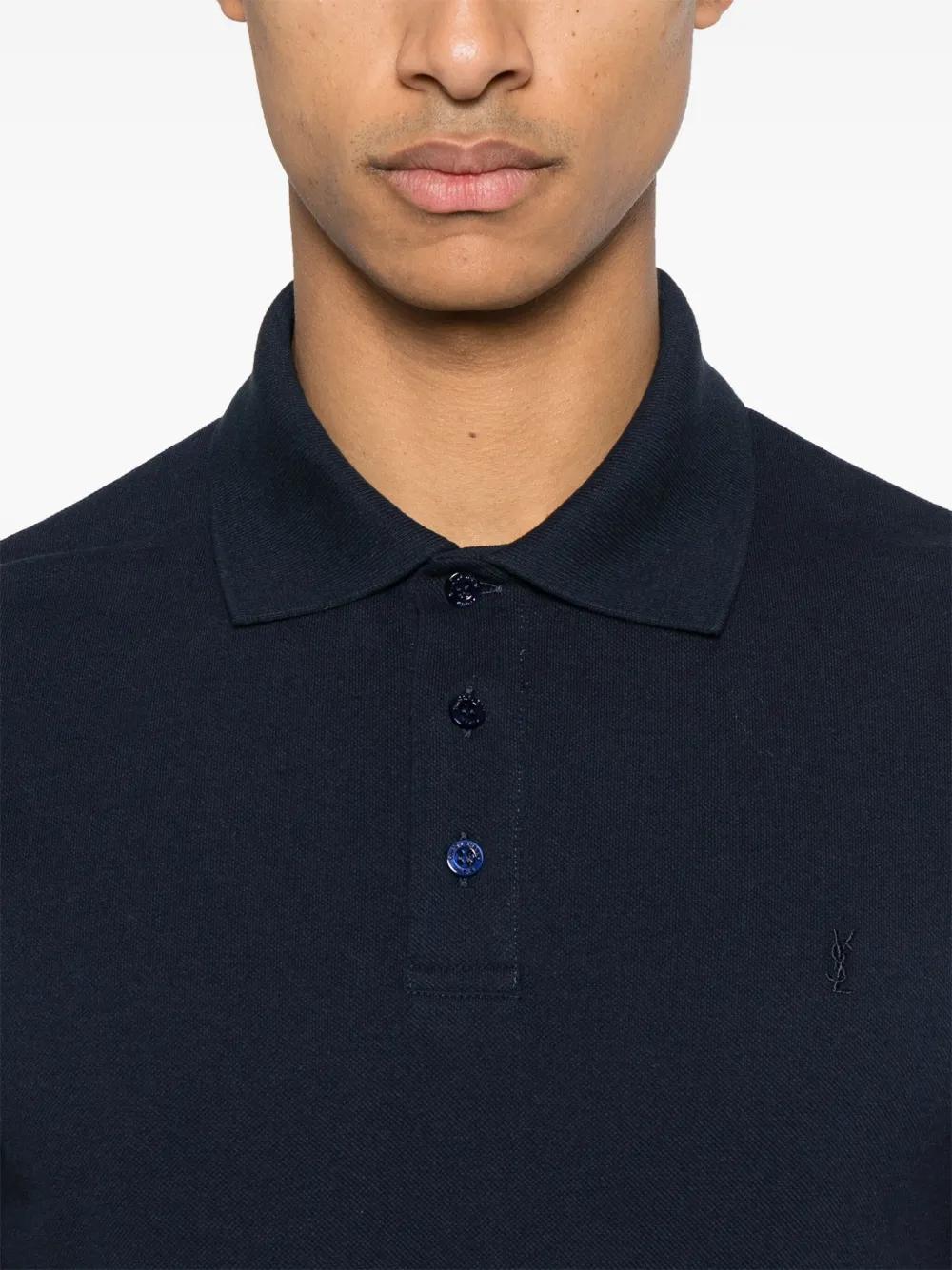 SAINT LAURENT Piqué Weave Polo Shirt for Men