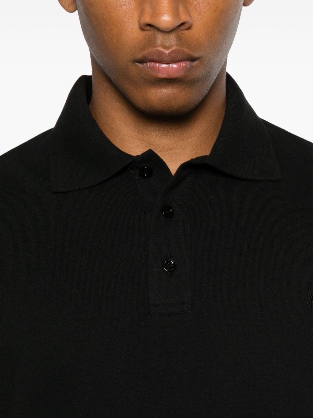 SAINT LAURENT Logo Cotton Polo Shirt