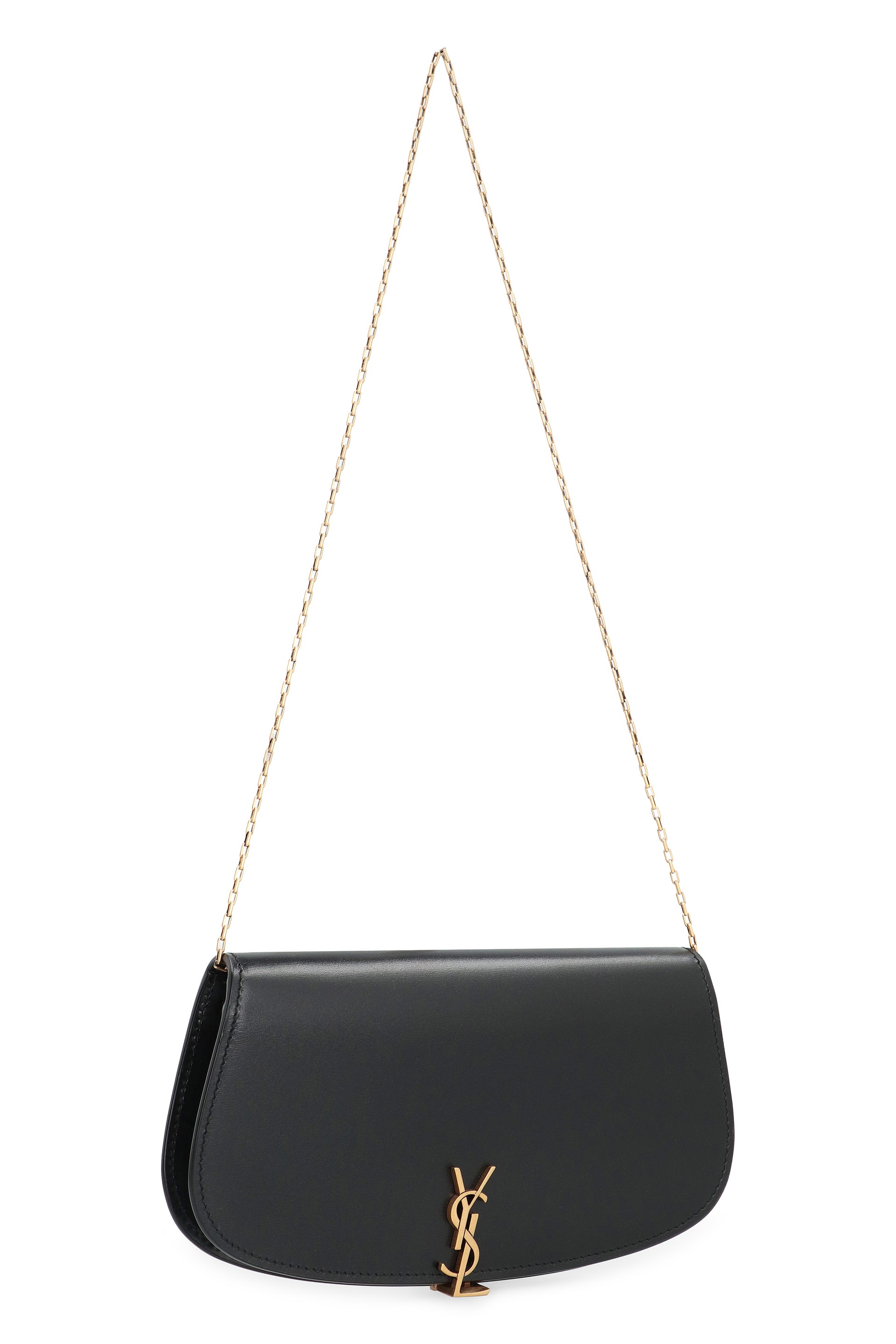 SAINT LAURENT Mini Leather Wallet on Chain