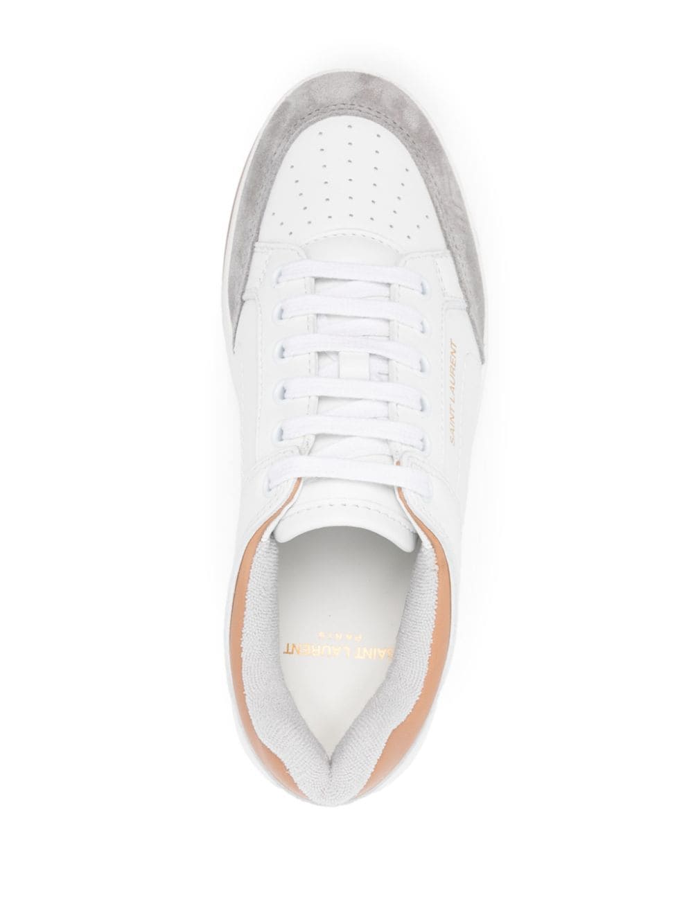 SAINT LAURENT Smooth Grain Leather Flat Sneakers for Women