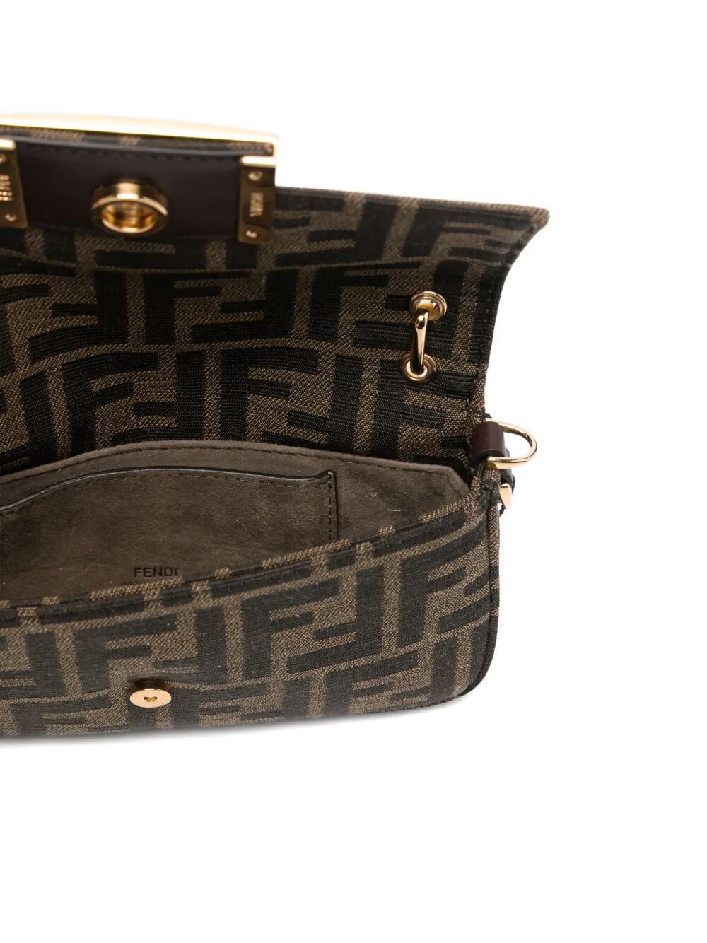 FENDI Jacquard Phone Baguette Mini Handbag - W 18 X H 10 X D 3 CM