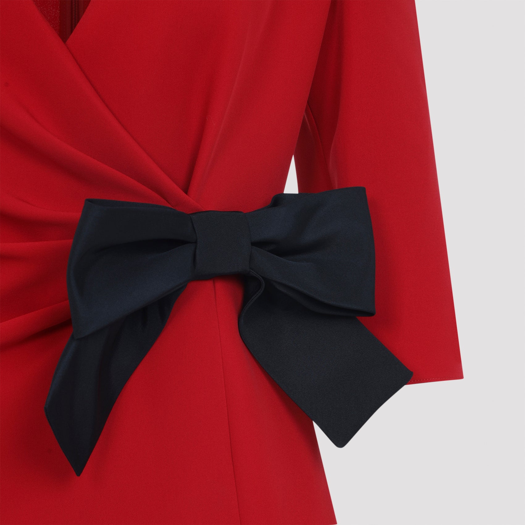 VALENTINO Wrap Mini Dress with Bow Embellishment
