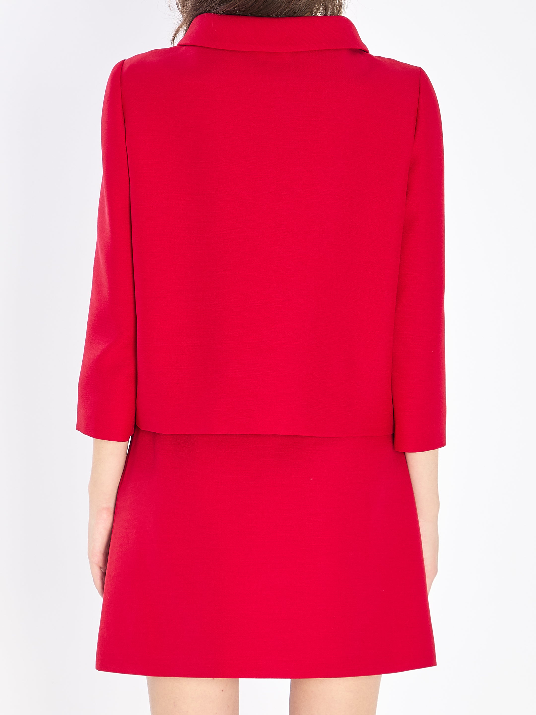 VALENTINO GARAVANI Women's Couture Crepe Jacket with Jeweled Buttons - Size 42