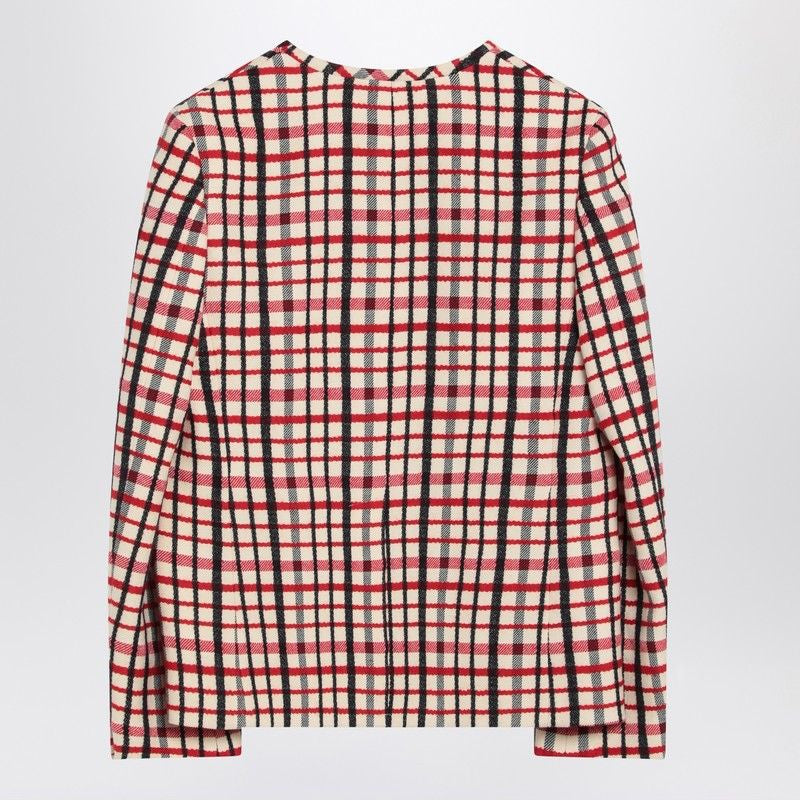 VALENTINO Check-Pattern Jacket in Virgin Wool and Cotton