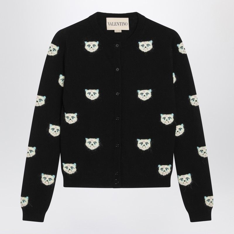 VALENTINO Le Chat Intarsia Cardigan for Women