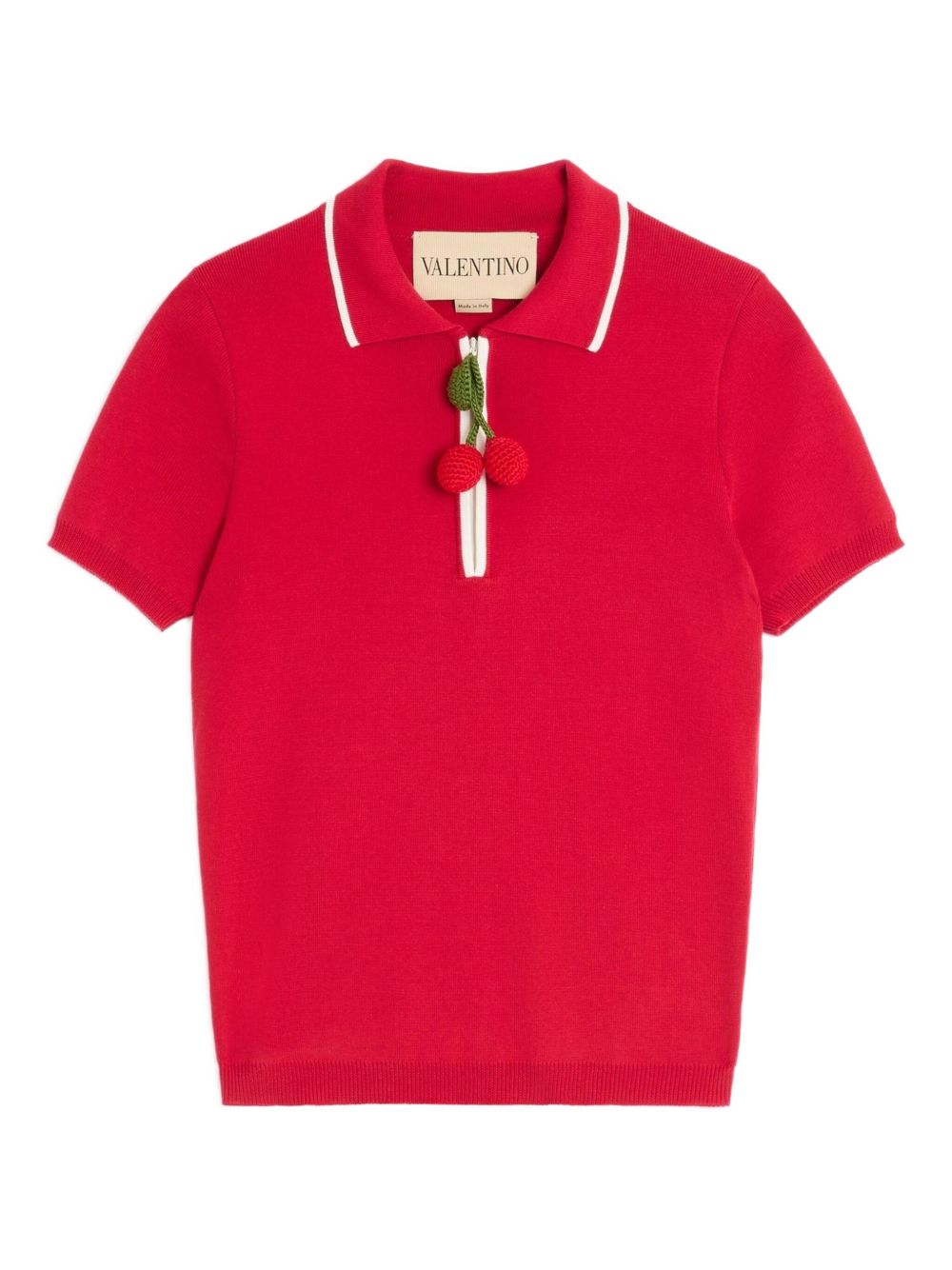 VALENTINO GARAVANI Embroidered Cherry Polo Shirt - Slim Fit