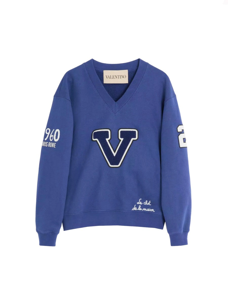 VALENTINO GARAVANI Crew Neck Fleece Cat Sweater for Women