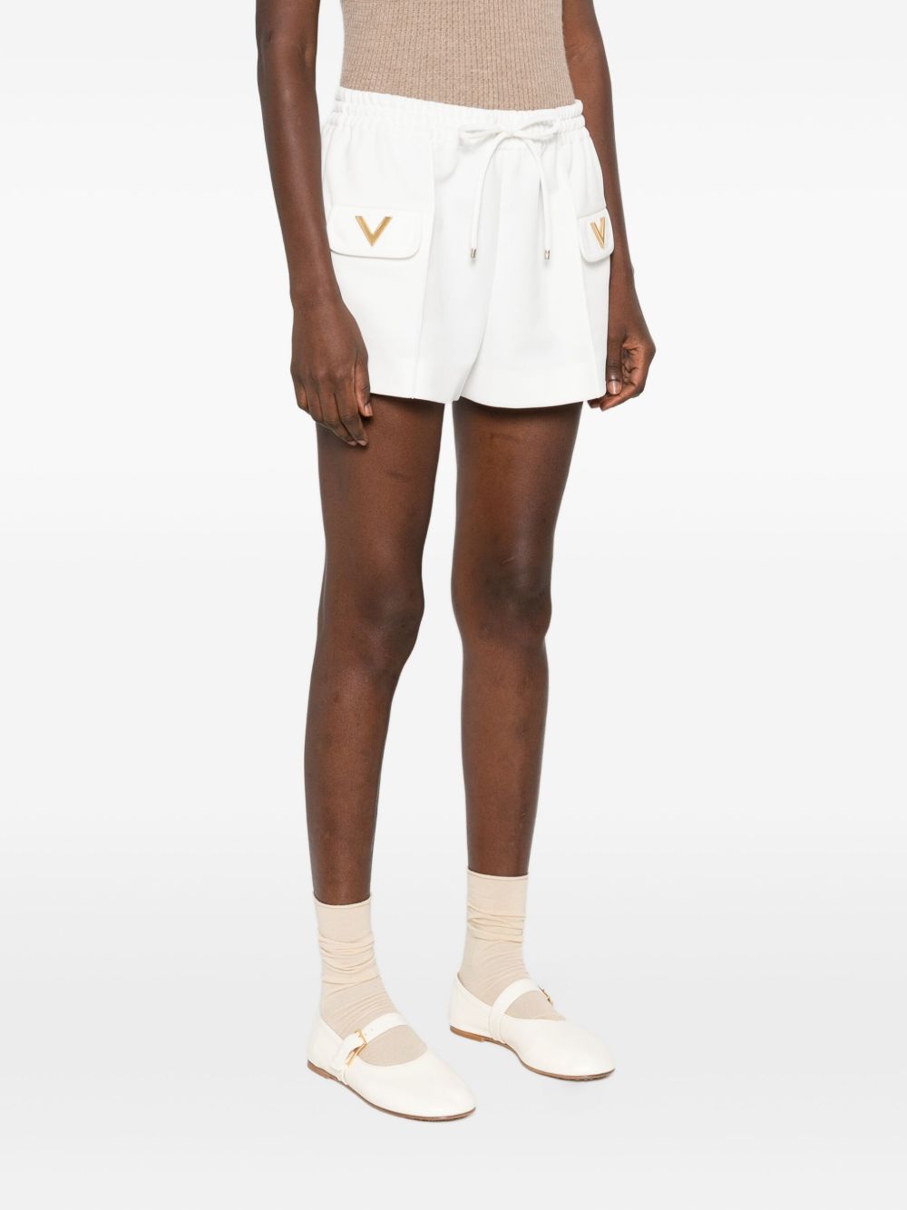 VALENTINO GARAVANI Drawstring V Logo Mini Shorts for Women