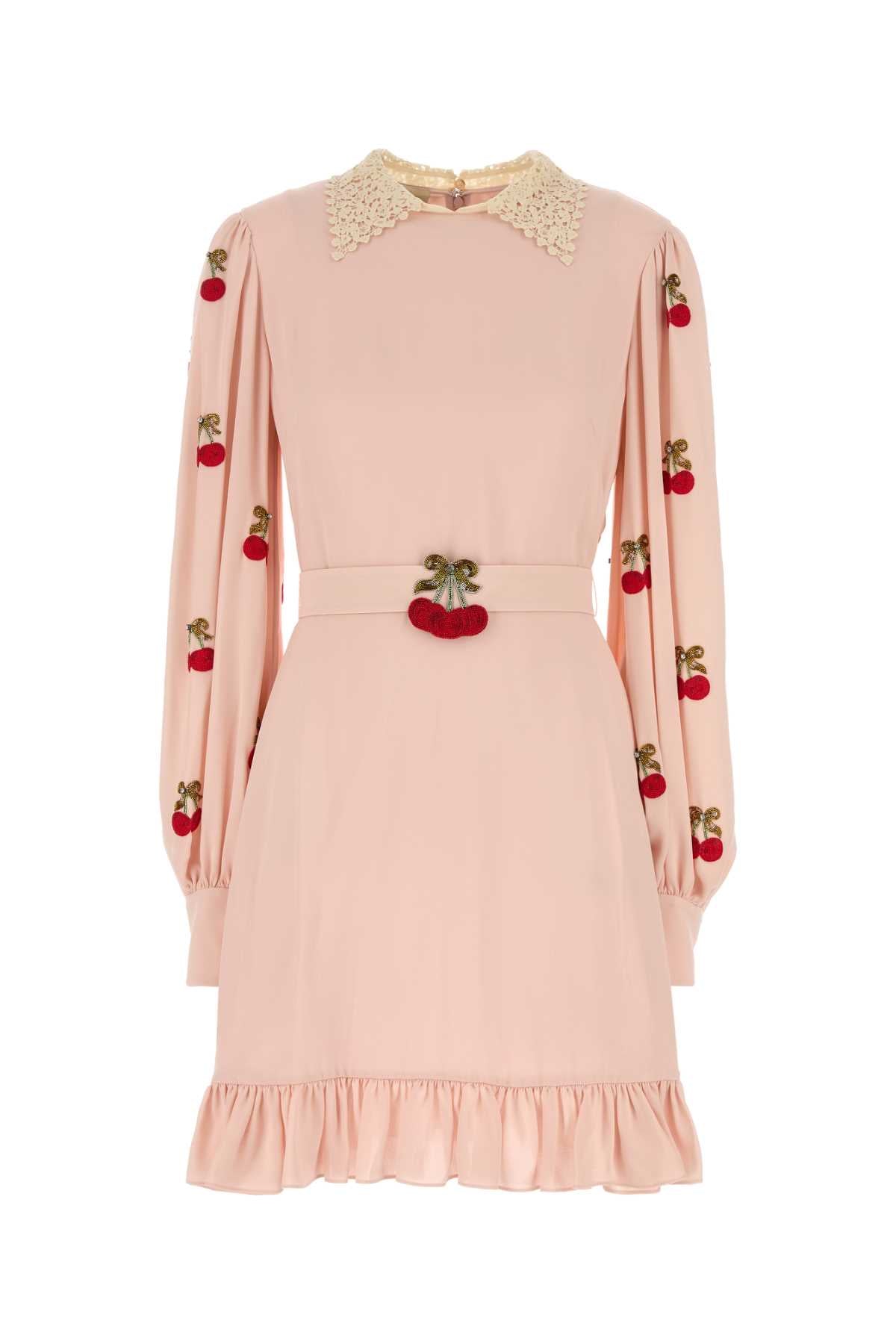 VALENTINO GARAVANI Embroidered Georgette Mini Dress