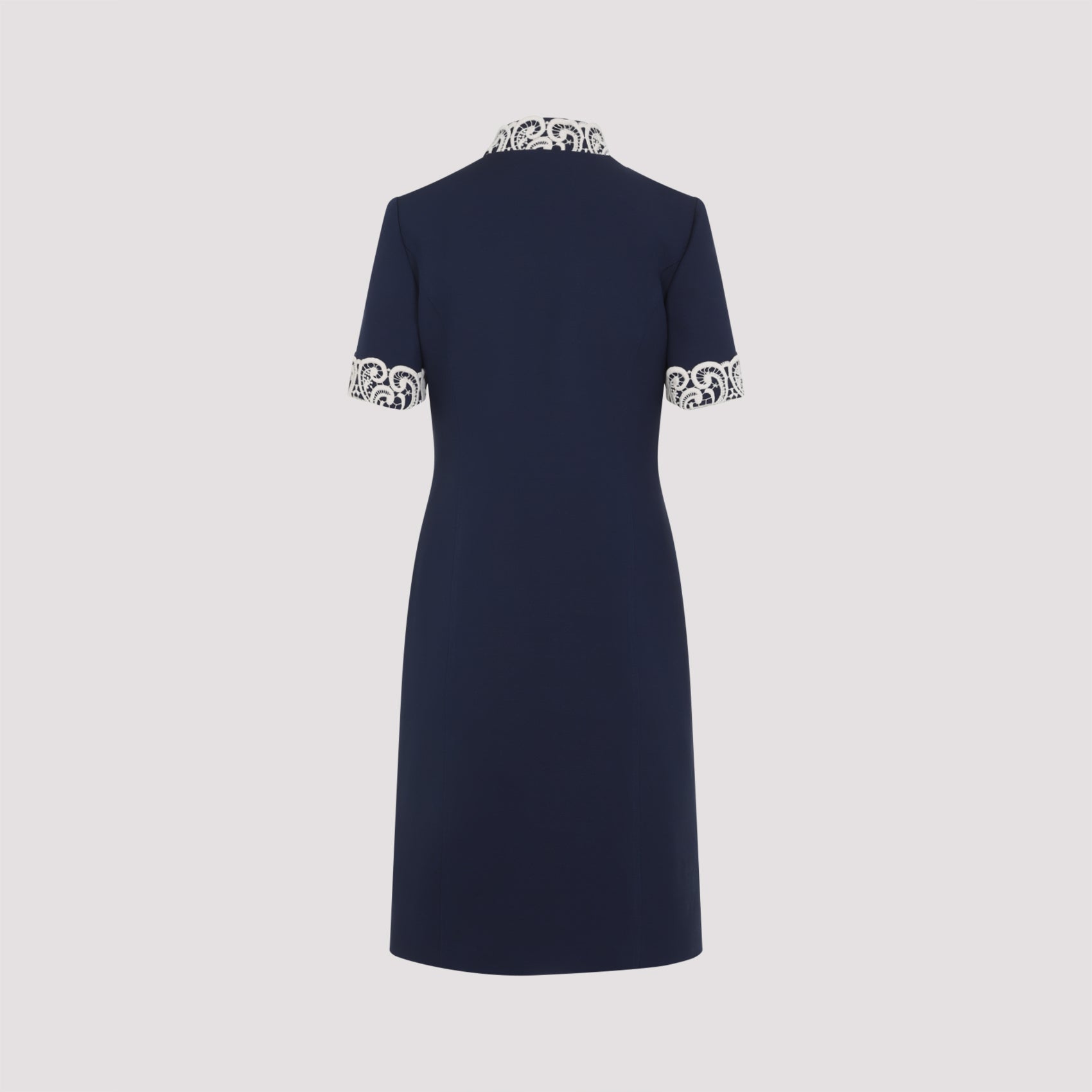 VALENTINO Elegant Midi Dress with Macramé Trim