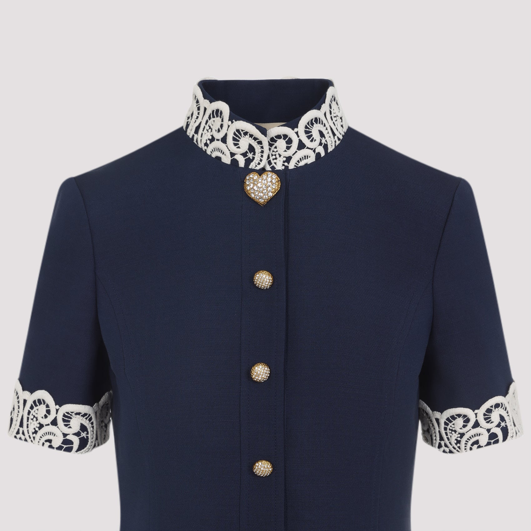 VALENTINO Elegant Midi Dress with Macramé Trim