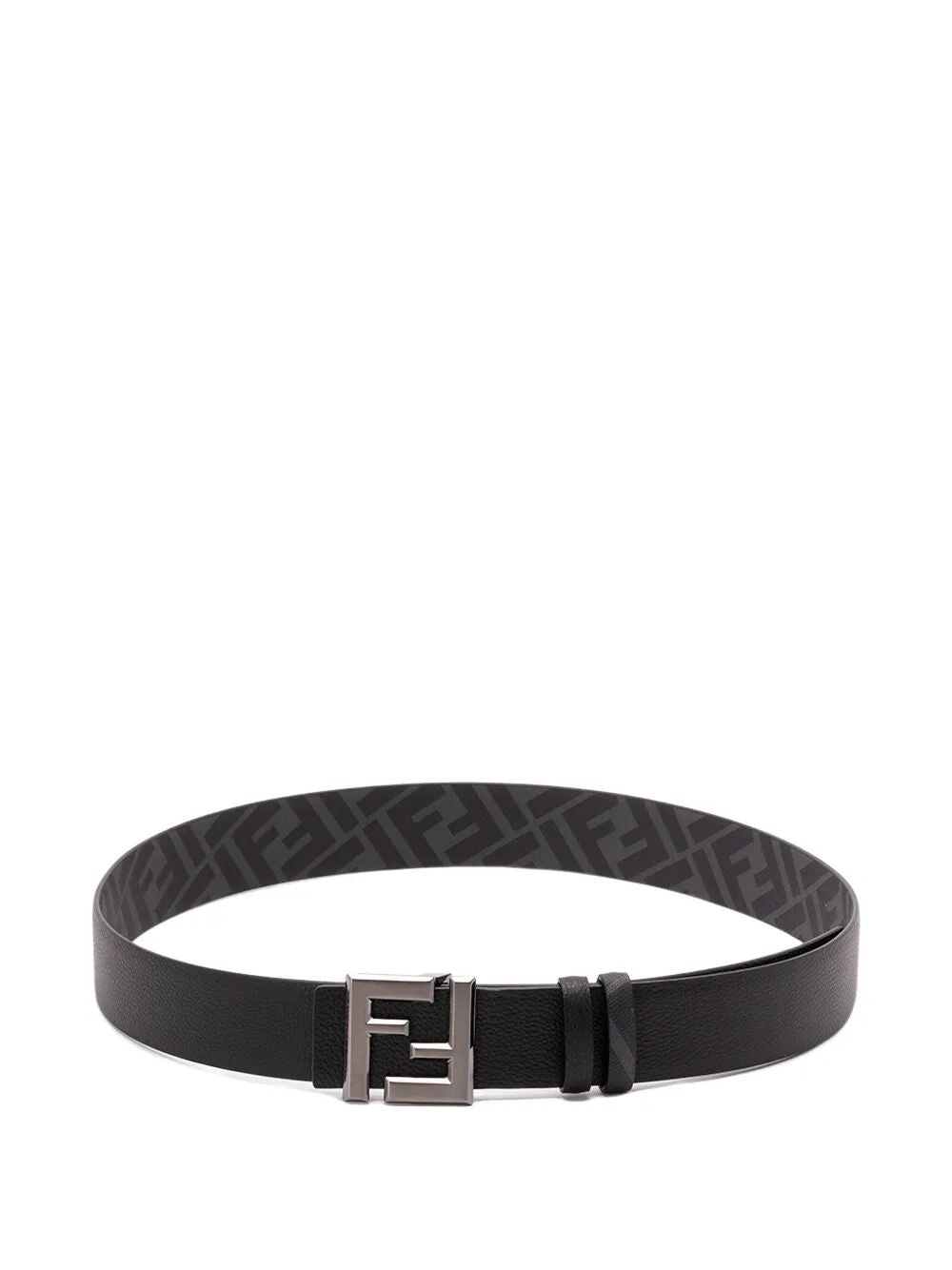 FENDI Reversible FF Squared Leather and Canvas Belt - FW25