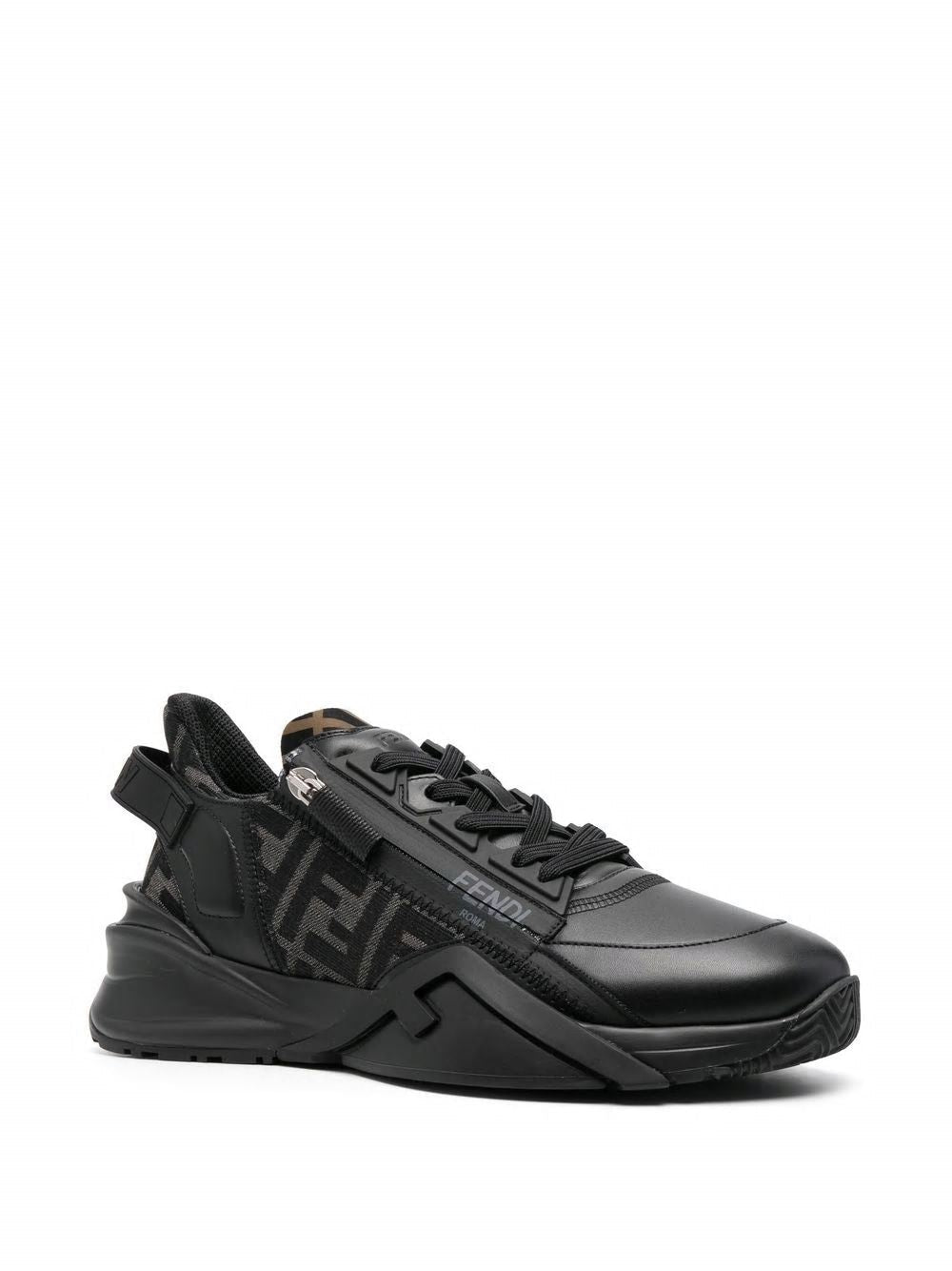 FENDI Multicolor Leather and Fabric FLOW Sneakers for Men