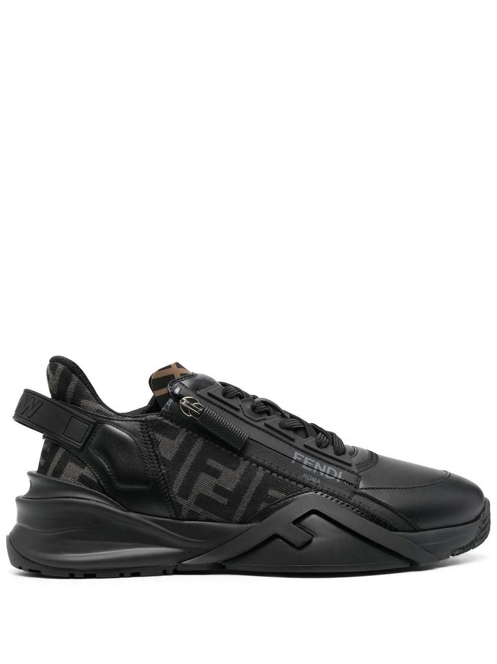 FENDI Multicolor Leather and Fabric FLOW Sneakers for Men