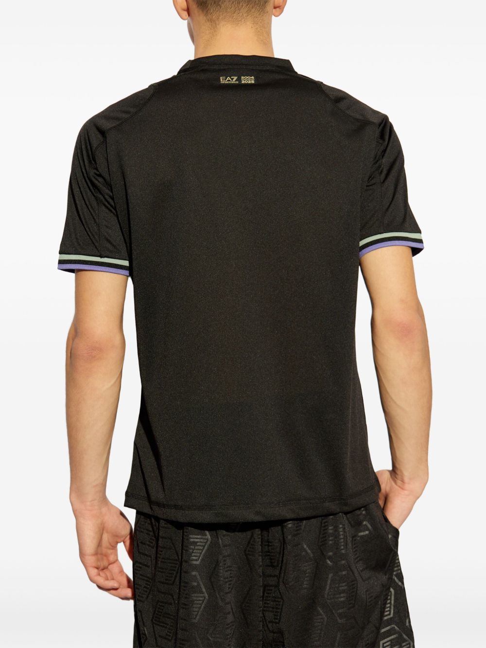 EA7 Logo T-Shirt with Stripe Detailing - Men's Crew Neck, SS25