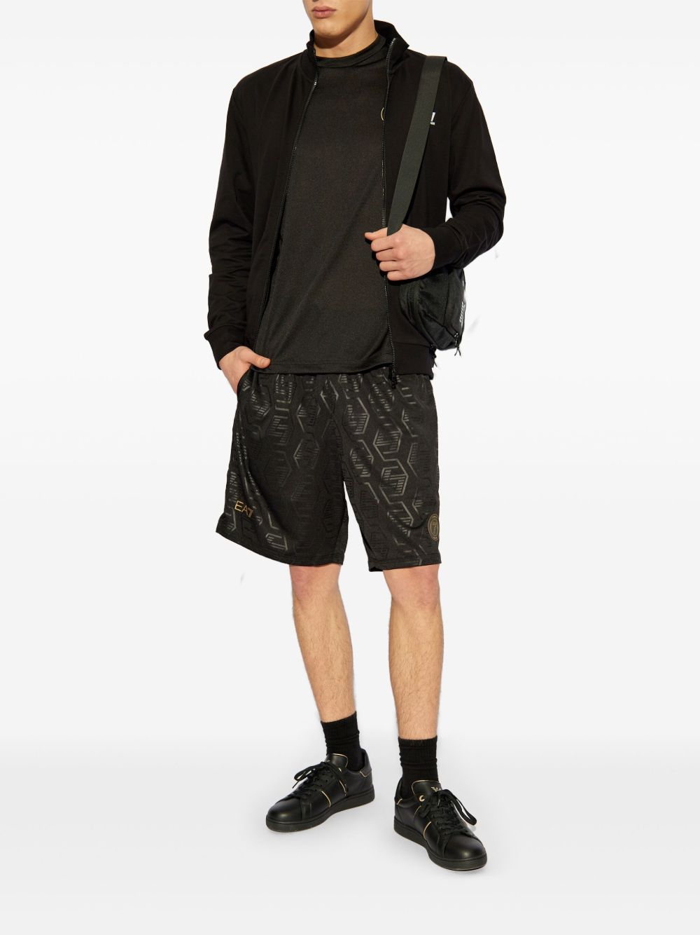 EA7 Logo T-Shirt with Stripe Detailing - Men's Crew Neck, SS25