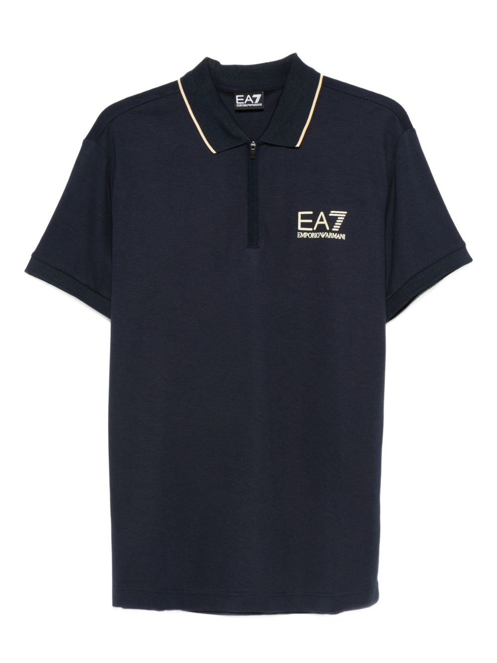EA7 Logo Zip Short-Sleeved Shirt