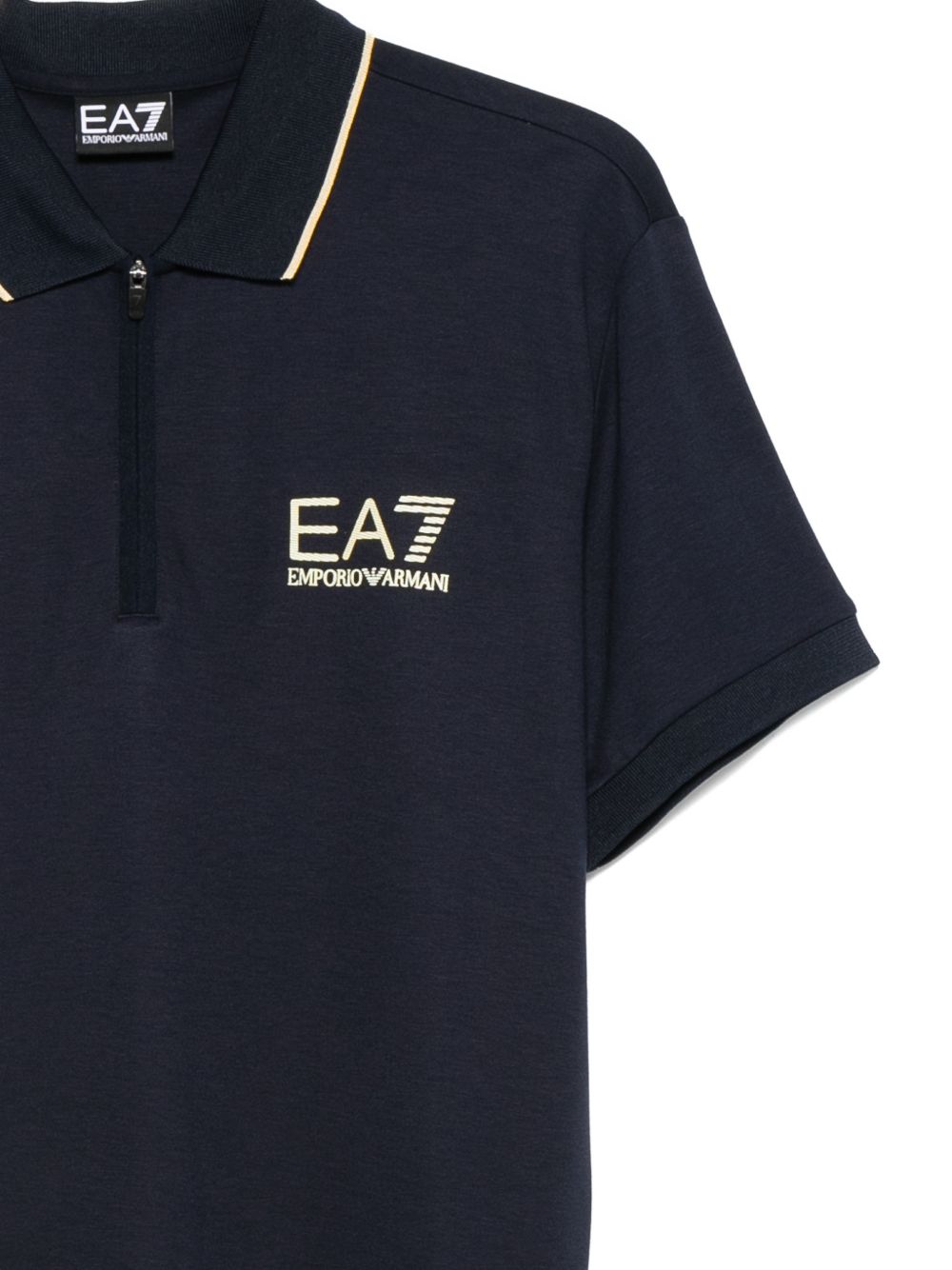 EA7 Logo Zip Short-Sleeved Shirt