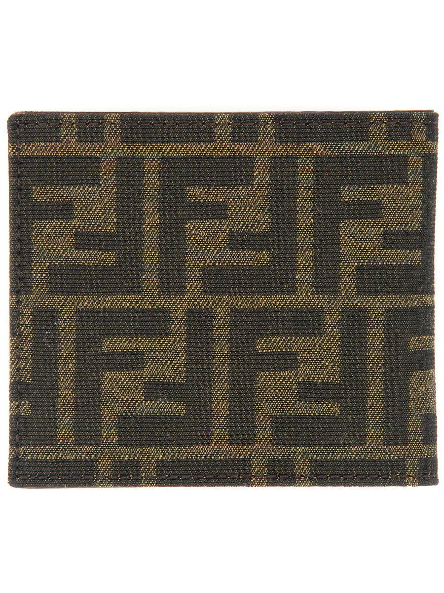 FENDI Leather Wallet with Signature Jacquard Design - Bi-Fold