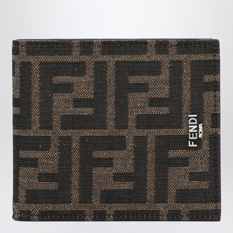 FENDI Leather Wallet with Signature Jacquard Design - Bi-Fold