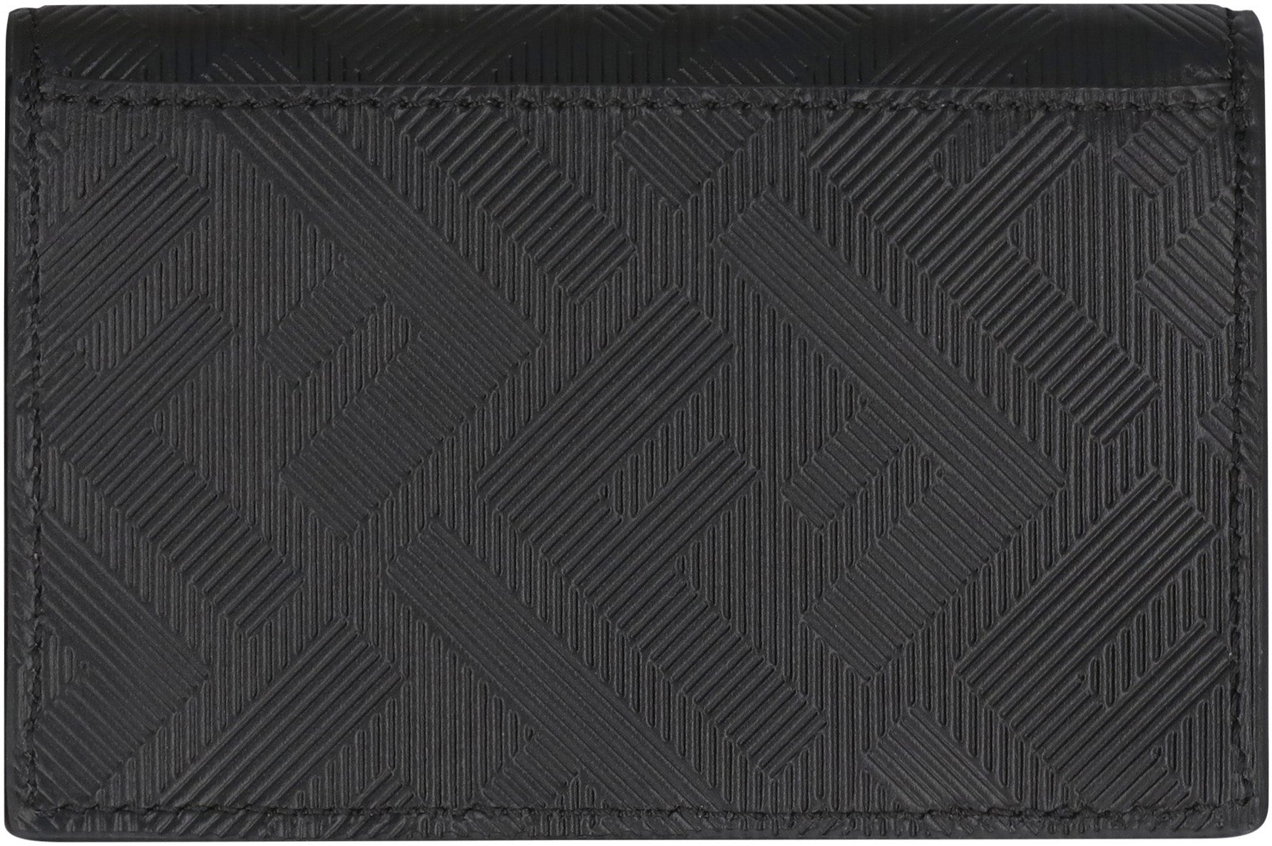 FENDI Leather Card Holder with FF Motif - 11 cm x 7.5 cm