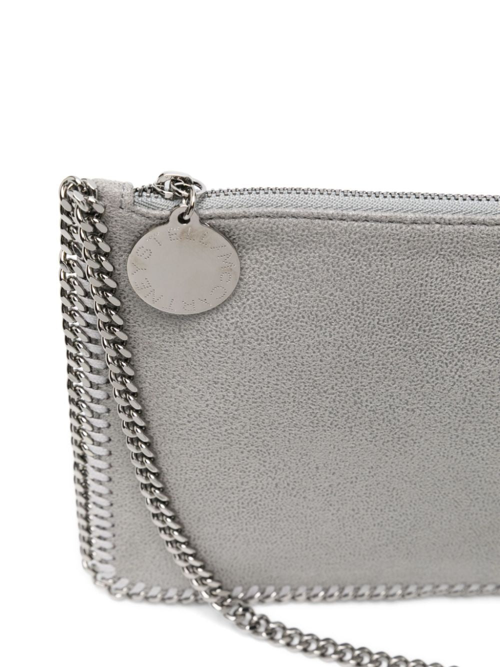 STELLA MCCARTNEY Mini Faux Suede Clutch Bag with Chain-Link Strap