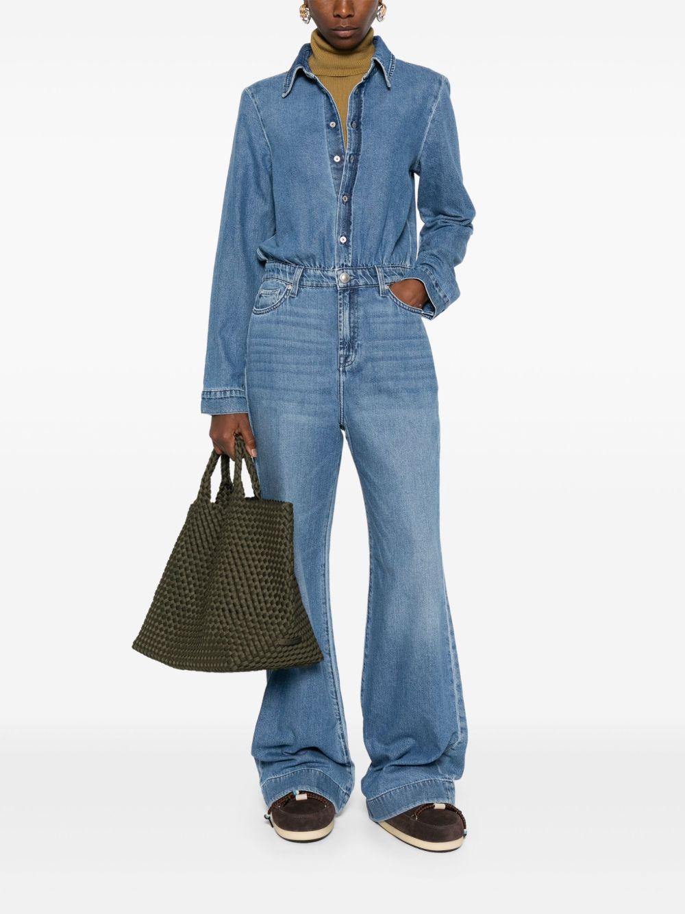 SEVEN Chic High-Low Denim Jumpsuit for Women
