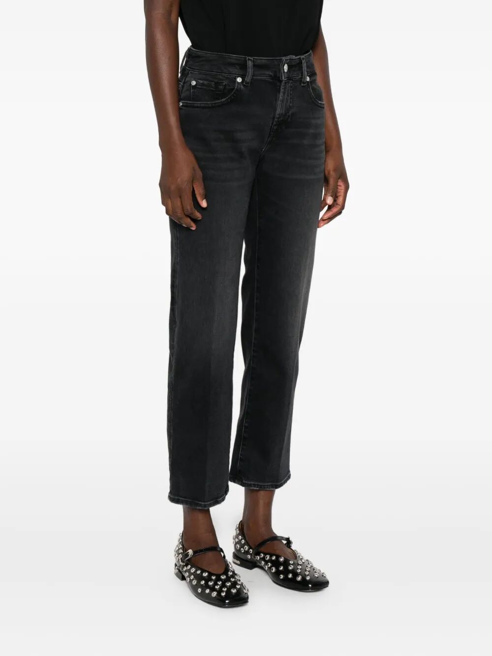 7 FOR ALL MANKIND Calie Straight Ankle Bottom Pants for Women