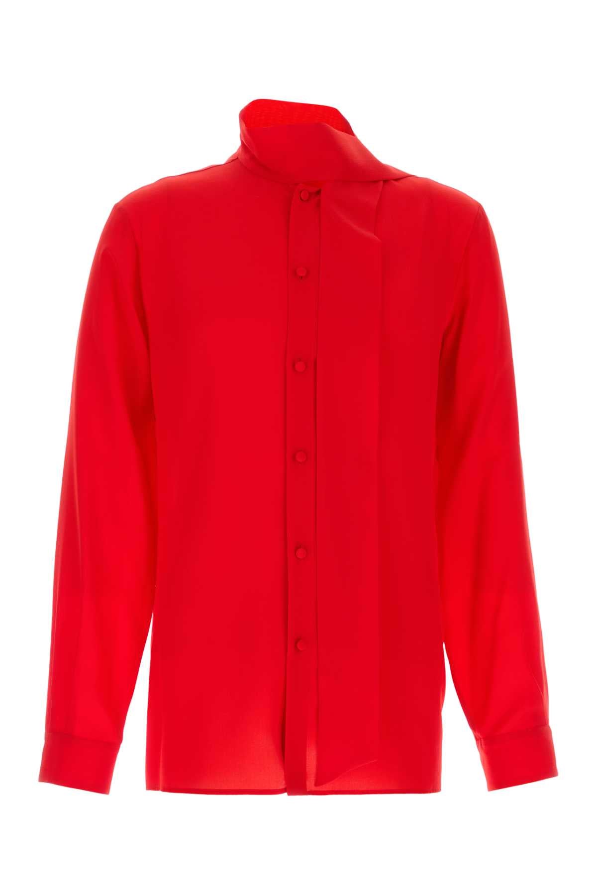 VALENTINO GARAVANI Silk Crepe Shirt with Long Sleeves