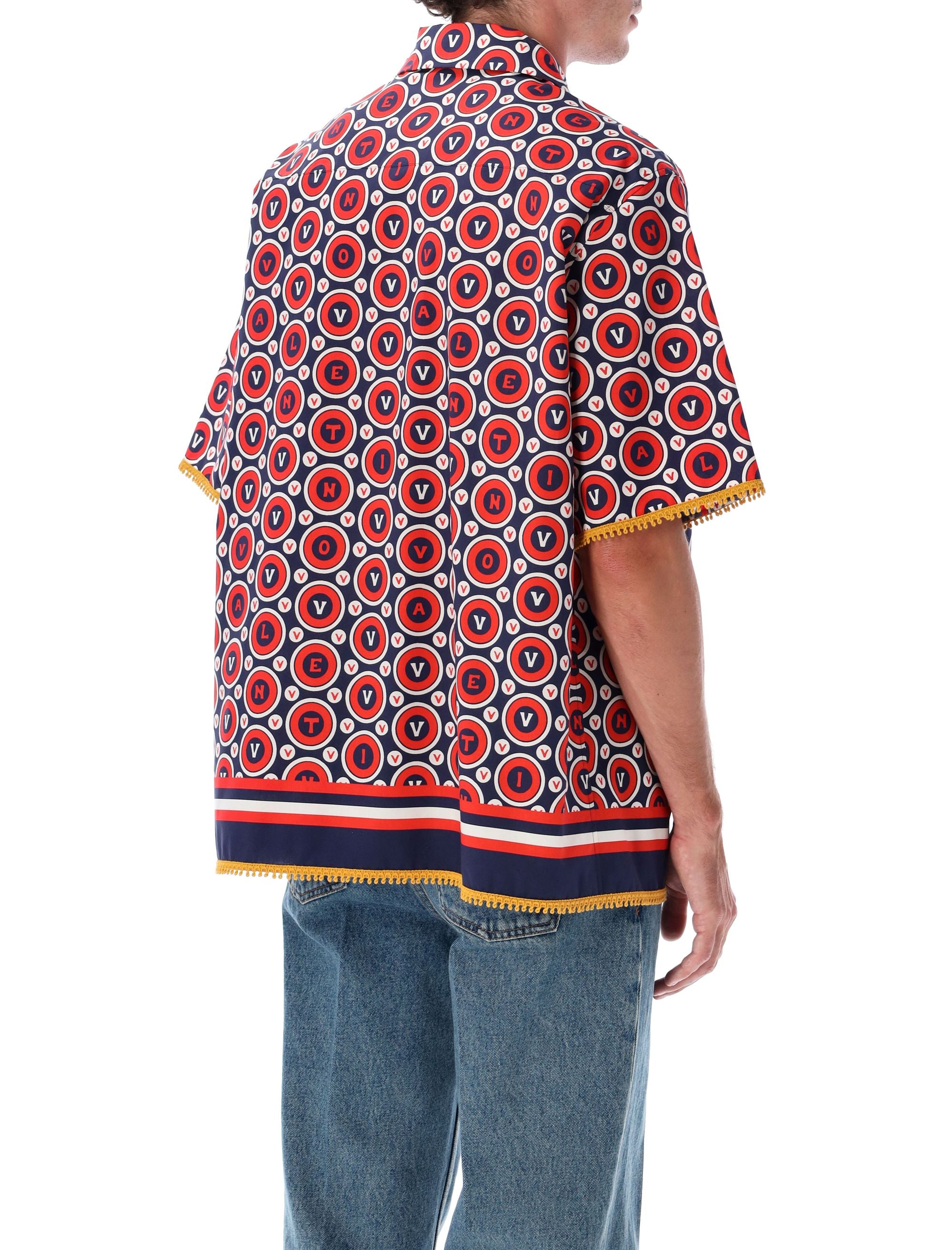 VALENTINO GARAVANI Cotton Bowling Shirt with Bold Graphics - Size 50