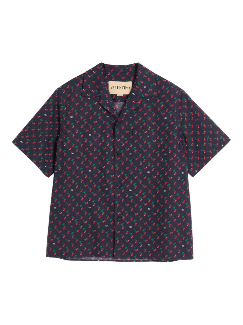 VALENTINO GARAVANI Boxy Fit Bowling Shirt with Cherryfic Print - Size 46