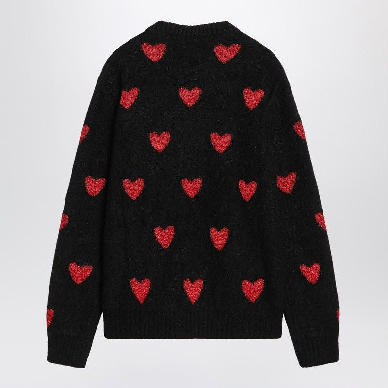 VALENTINO Heart Jacquard Pattern Sweater - Oversized Fit