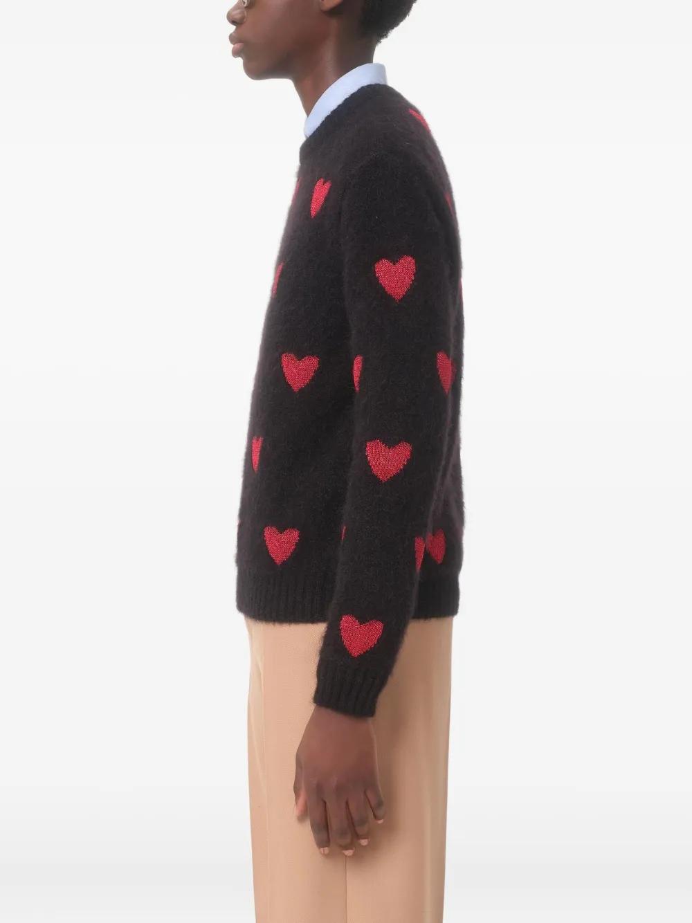 VALENTINO Heart Jacquard Pattern Sweater - Oversized Fit
