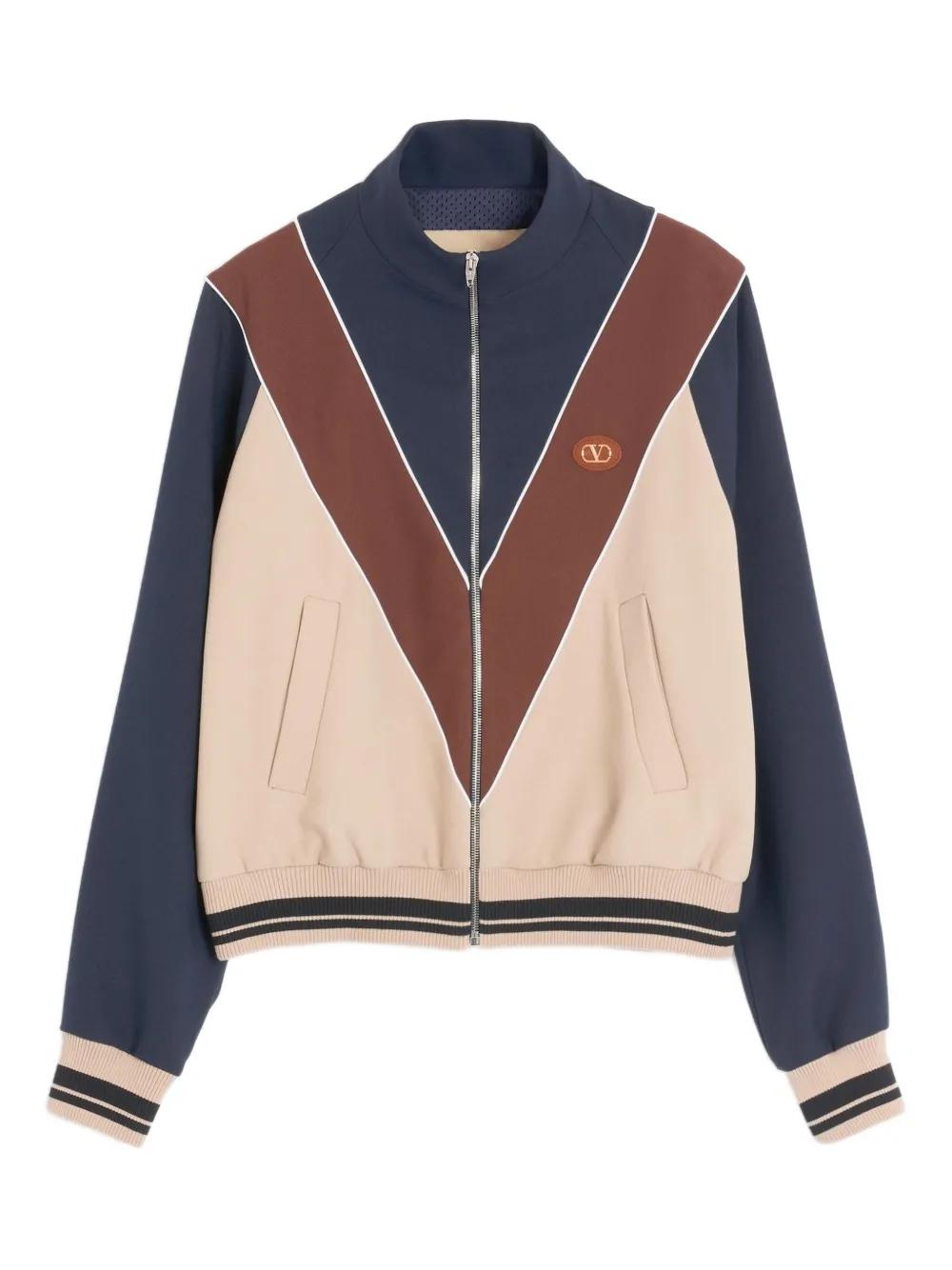 VALENTINO Zip-Up Sweatshirt with Vlogo Patch - Regular Fit