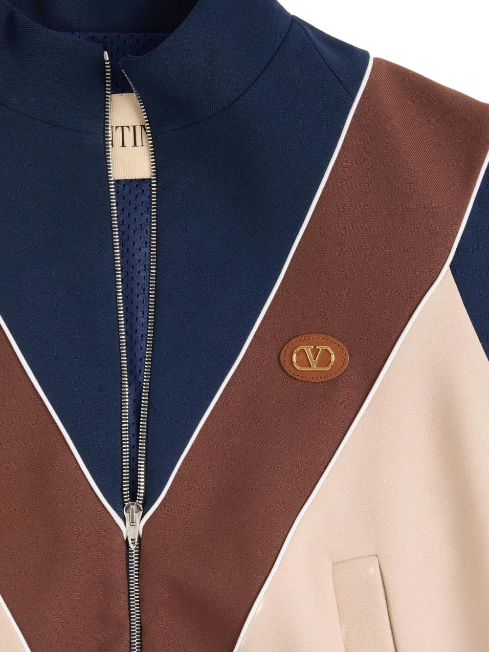 VALENTINO Zip-Up Sweatshirt with Vlogo Patch - Regular Fit