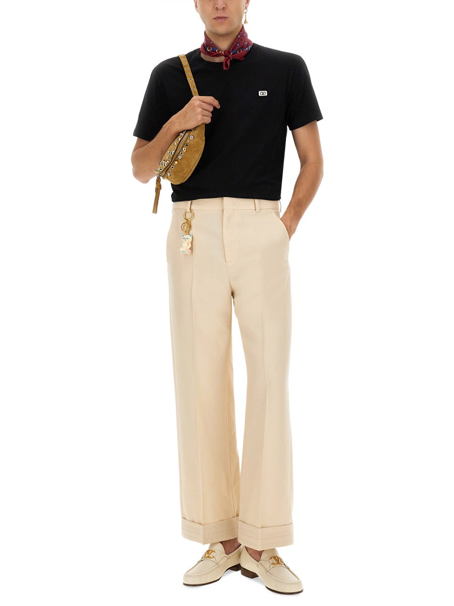 VALENTINO GARAVANI Men's Regular Fit T-Shirt with VLogo Patch (Size M)