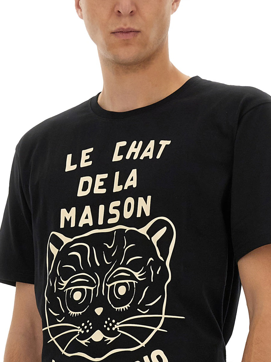 VALENTINO GARAVANI Cotton T-Shirt with Le Chat Graphic for Men - FW25
