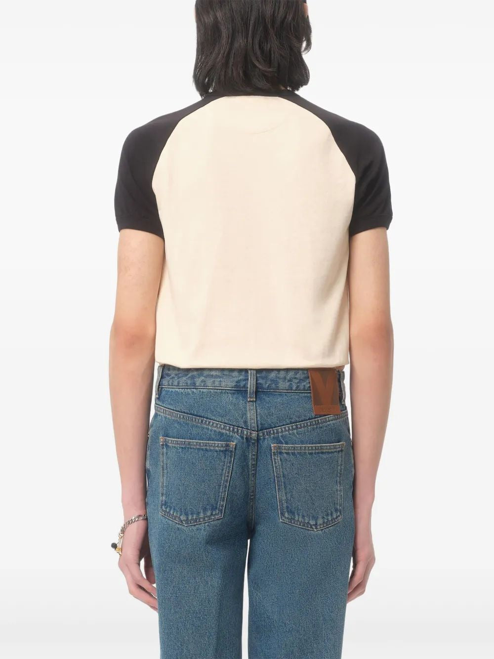 VALENTINO Crew Neck T-Shirt with Contrasting Print - Regular Fit